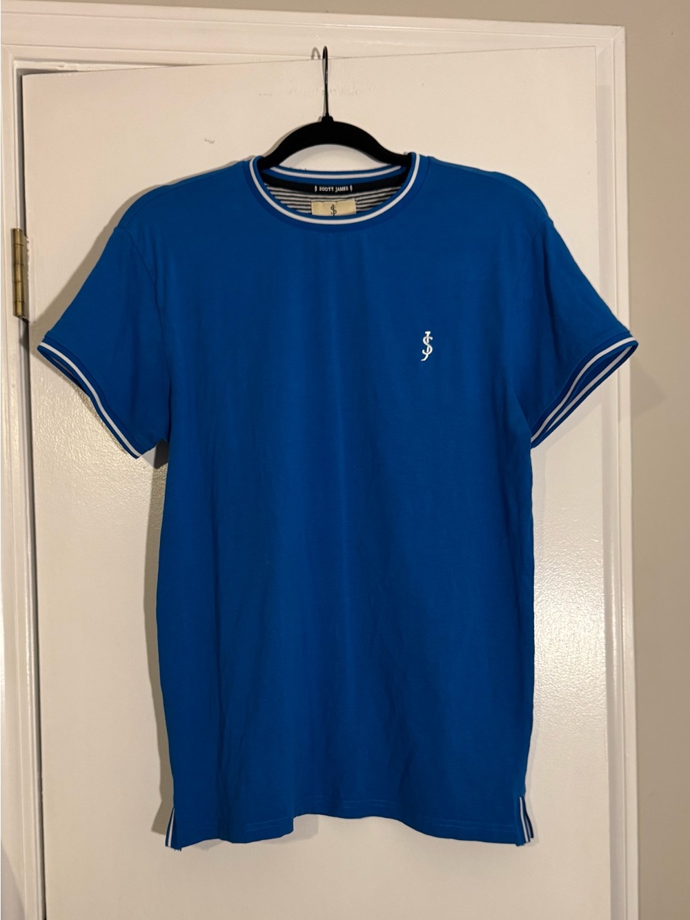 Scott James Royal Blue Short Sleeve Ringer Tee with Contrast Trim